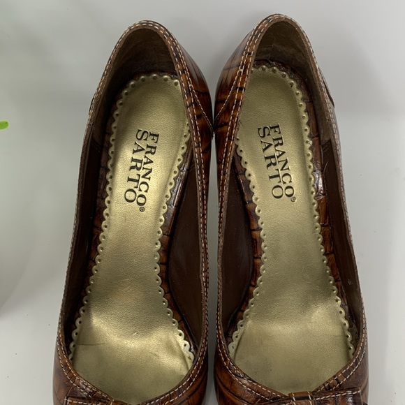 Franco Sarto crocodile peep toe heels - Picture 5 of 13